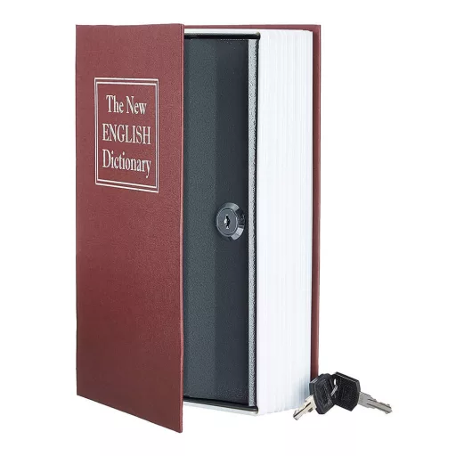 Cassaforte a forma di libro con serratura a chiave - Stoccaggio metallico discreto per casa o ufficio