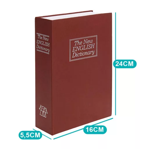 Cassaforte a forma di libro con serratura a chiave - Stoccaggio metallico discreto per casa o ufficio