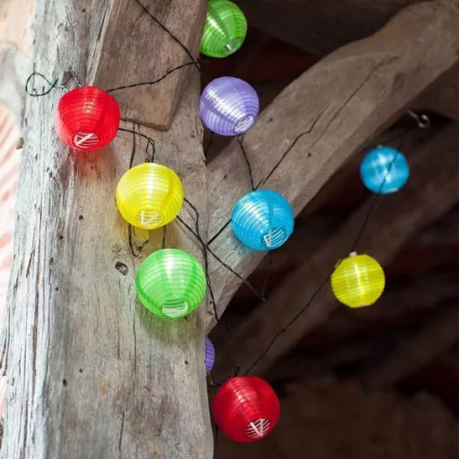Stringa di lanterne colorate a batteria con 10 LED, 2,1 m