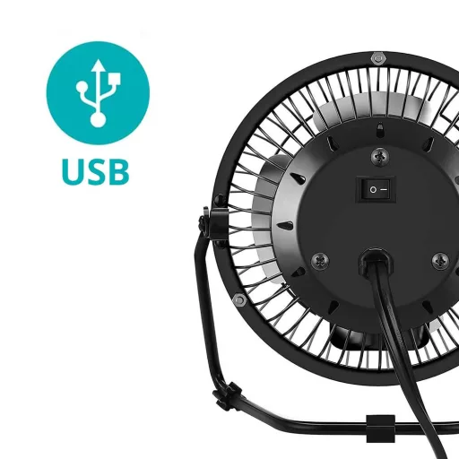 Ventilatore da scrivania USB con angolo regolabile per laptop e PC