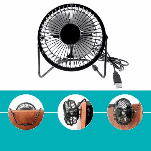 Ventilatore da scrivania USB con angolo regolabile per laptop e PC