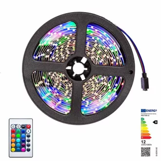   Striscia LED RGB Programmabile 5m - Impermeabile, Controllo Remoto, Luminosità Regolabile