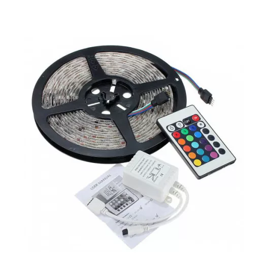 Striscia LED RGB Programmabile 5m - Impermeabile, Controllo Remoto, Luminosità Regolabile