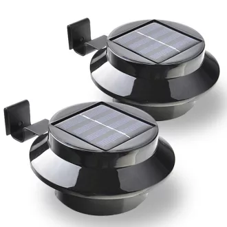   Set di lampade solari da esterno nere a 2 pezzi - impermeabili, senza fili, 8 ore di illuminazione