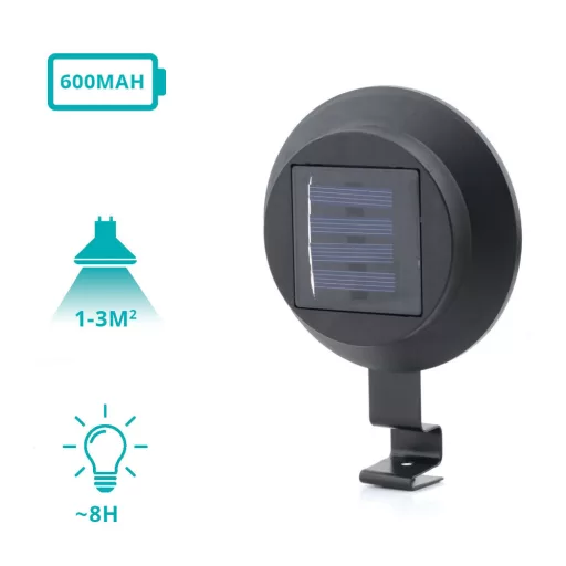 Set di lampade solari da esterno nere a 2 pezzi - impermeabili, senza fili, 8 ore di illuminazione