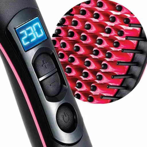 Pettine per lisciare i capelli con display LCD e temperatura regolabile