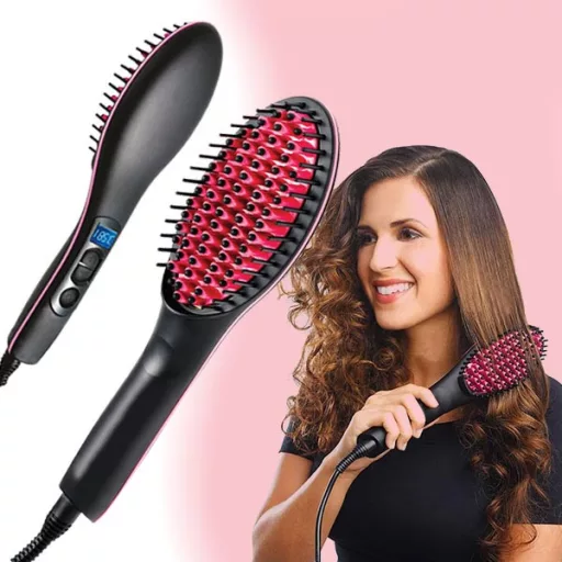 Pettine per lisciare i capelli con display LCD e temperatura regolabile