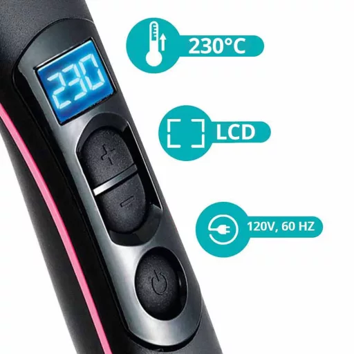 Pettine per lisciare i capelli con display LCD e temperatura regolabile