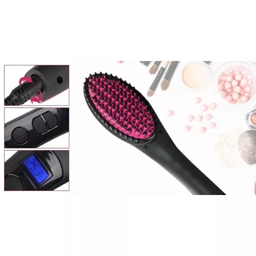Pettine per lisciare i capelli con display LCD e temperatura regolabile