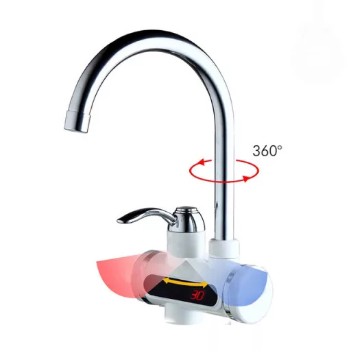 Rubinetto scaldacqua con display LED e connessione verticale