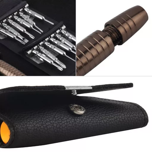 Set di cacciaviti di precisione da 25 pezzi con design ergonomico e elegante custodia