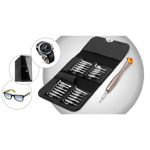 Set di cacciaviti di precisione da 25 pezzi con design ergonomico e elegante custodia