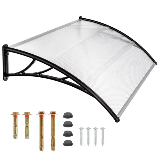 Tenda in policarbonato resistente alle intemperie - 120x90 cm - Nera