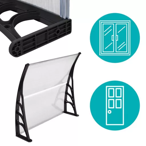 Tenda in policarbonato resistente alle intemperie - 120x90 cm - Nera