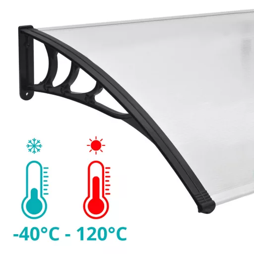 Tenda in policarbonato resistente alle intemperie - 120x90 cm - Nera