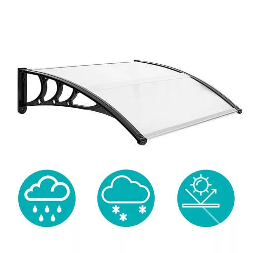 Tenda in policarbonato resistente alle intemperie - 120x90 cm - Nera