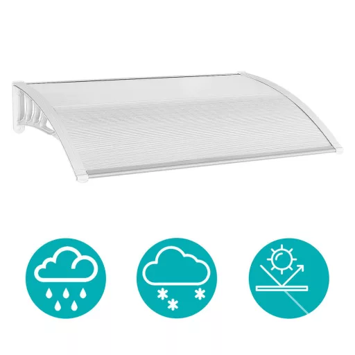 Tenda in plastica - Policarbonato resistente alle intemperie - 120x90 cm - Bianco