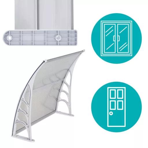 Tenda in plastica - Policarbonato resistente alle intemperie - 120x90 cm - Bianco