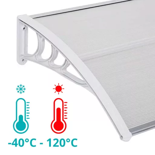 Tenda in plastica - Policarbonato resistente alle intemperie - 120x90 cm - Bianco
