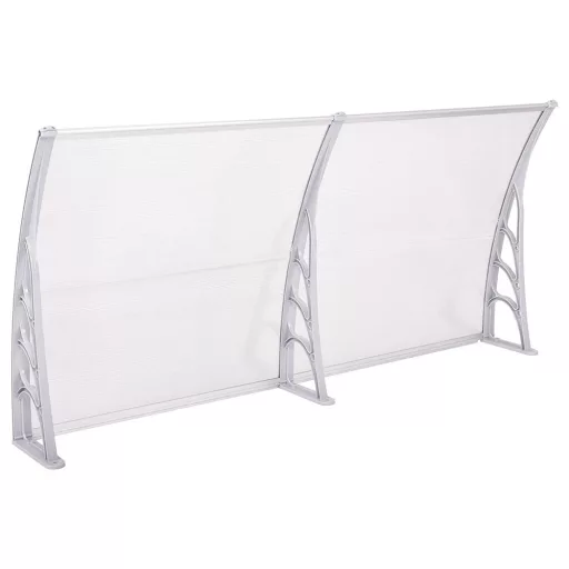 Tenda in policarbonato resistente alle intemperie - 240x90 cm, Bianco - Disponibile in diverse dimensioni