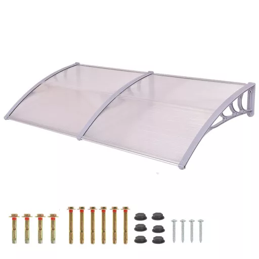 Tenda in policarbonato resistente alle intemperie - 240x90 cm, Bianco - Disponibile in diverse dimensioni
