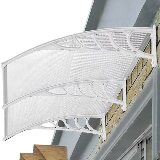 Tenda in policarbonato resistente alle intemperie - 240x90 cm, Bianco - Disponibile in diverse dimensioni