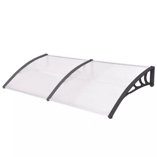 Tenda in policarbonato resistente alle intemperie - 240x90 cm, Nera