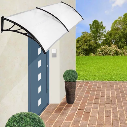 Tenda in policarbonato resistente alle intemperie - 240x90 cm, Nera