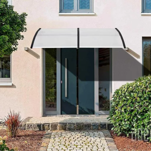 Tenda in policarbonato resistente alle intemperie - 240x90 cm, Nera