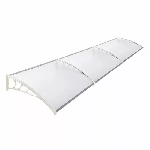 Tenda in policarbonato - Resistente alle intemperie, 300x90 cm, Bianca
