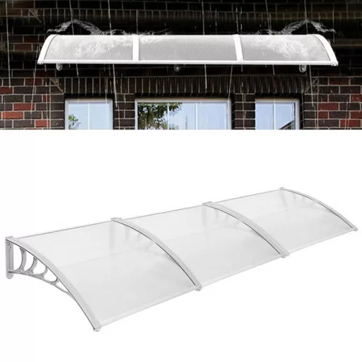 Tenda in policarbonato - Resistente alle intemperie, 300x90 cm, Bianca