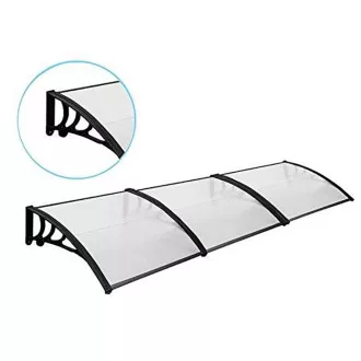   Tenda in policarbonato resistente alle intemperie - 300x90 cm, nera - Disponibile in diverse dimensioni e colori