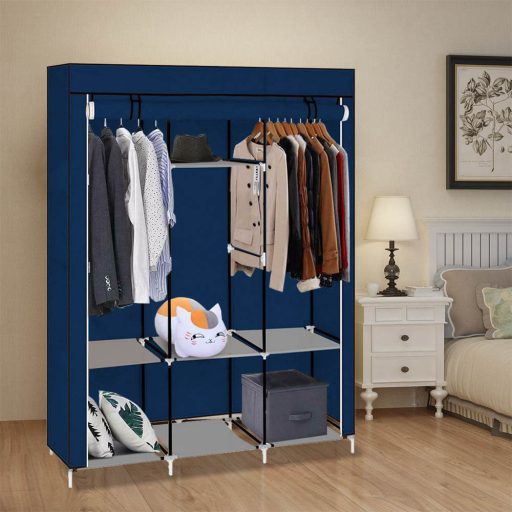 Armadio mobile con copertura con zip - 130x45x170 cm, facile da montare, storage antipolvere