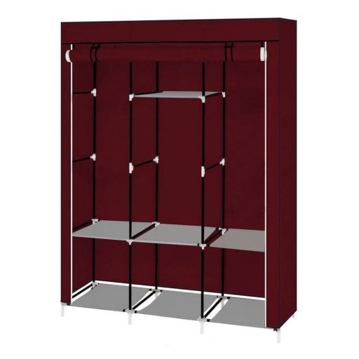 Armadio mobile con copertura con zip - 130x45x170 cm, facile da montare, storage antipolvere