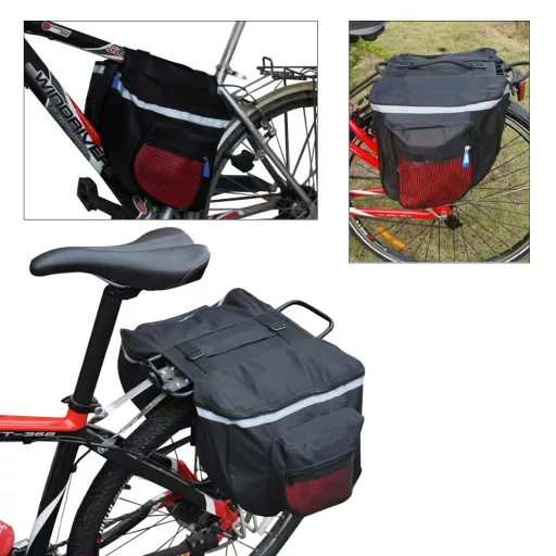 Borsa da bicicletta impermeabile doppia da 25L con strisce riflettenti