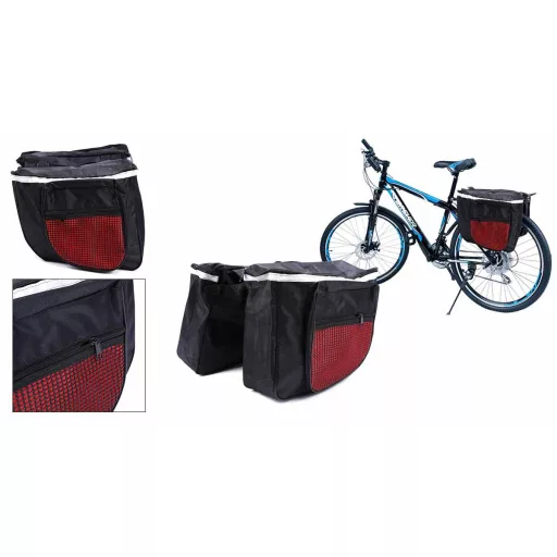 Borsa da bicicletta impermeabile doppia da 25L con strisce riflettenti