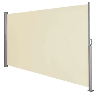   Schermo di privacy estensibile - Tessuto beige impermeabile, riavvolgimento automatico, 300x160 cm