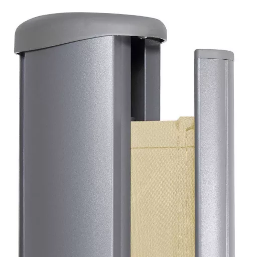 Schermo di privacy estensibile - Tessuto beige impermeabile, riavvolgimento automatico, 300x160 cm