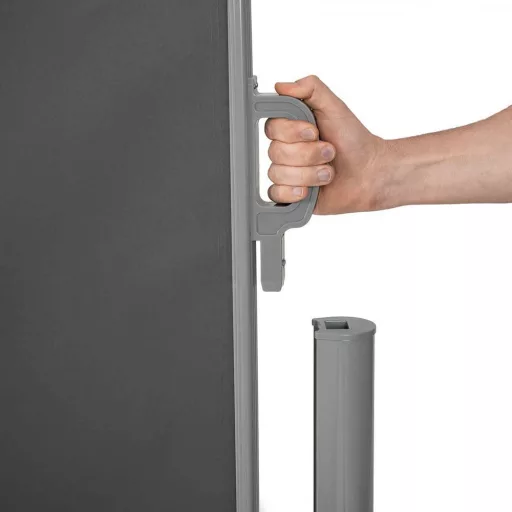 Parete schermante retrattile impermeabile - Grigio scuro, 160x300 cm