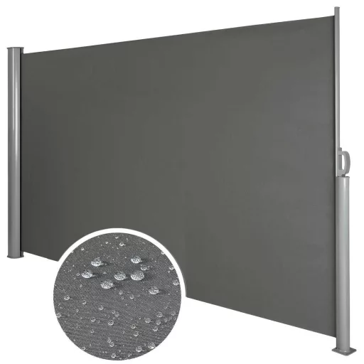 Parete schermante retrattile impermeabile - Grigio scuro, 160x300 cm