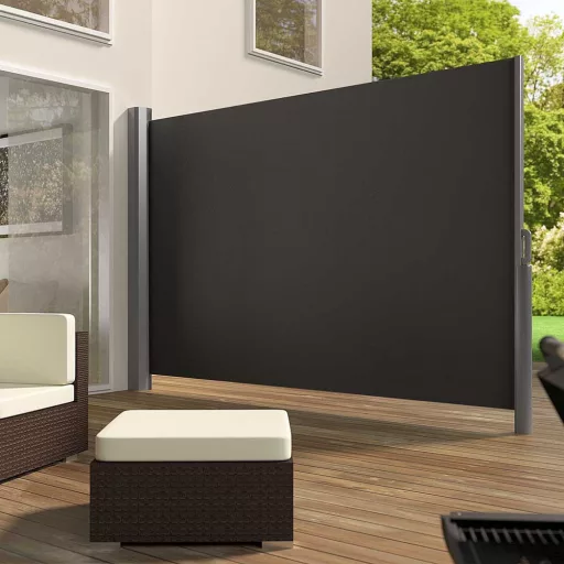 Parete schermante retrattile impermeabile - Grigio scuro, 160x300 cm
