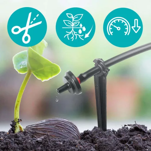 Sistema di irrigazione a goccia con tubo personalizzabile da 23 m - soluzione per il risparmio idrico per giardini