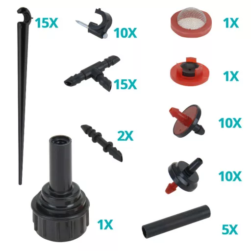 Sistema di irrigazione a goccia con tubo personalizzabile da 23 m - soluzione per il risparmio idrico per giardini