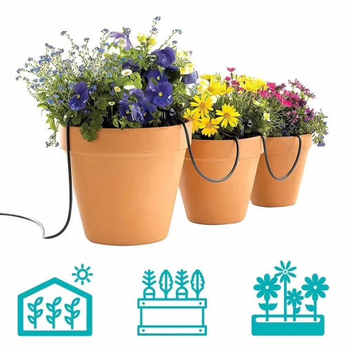 Sistema di irrigazione a goccia con tubo personalizzabile da 23 m - soluzione per il risparmio idrico per giardini