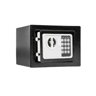   Cassaforte Digitale Compatta con Codice PIN e Accesso con Chiave - Nera
