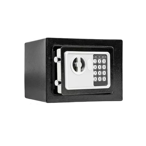 Cassaforte Digitale Compatta con Codice PIN e Accesso con Chiave - Nera
