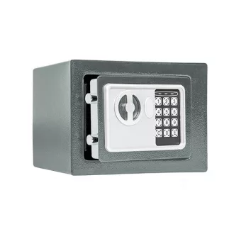   Cassaforte Digitale Compatta con Codice PIN e Accesso con Chiave - Grigia