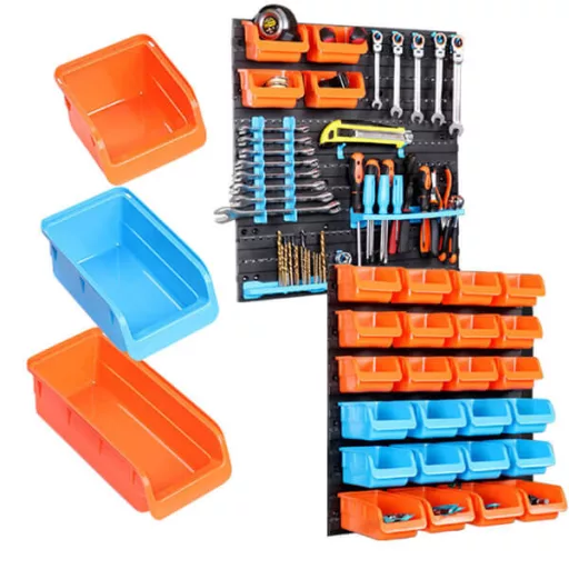 Set di organizer per attrezzi e viti da parete - 43 pezzi, soluzione di stoccaggio in plastica resistente