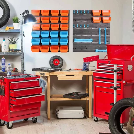 Set di organizer per attrezzi e viti da parete - 43 pezzi, soluzione di stoccaggio in plastica resistente