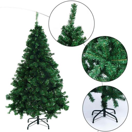 Albero di Natale artificiale Nordmann con base in metallo - 150 cm, design realistico, facile da montare